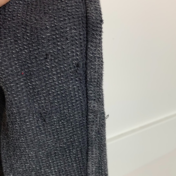 Almost Famous Dark Gray Distressed Waffle Knit Hoodie - Picture 6 of 6